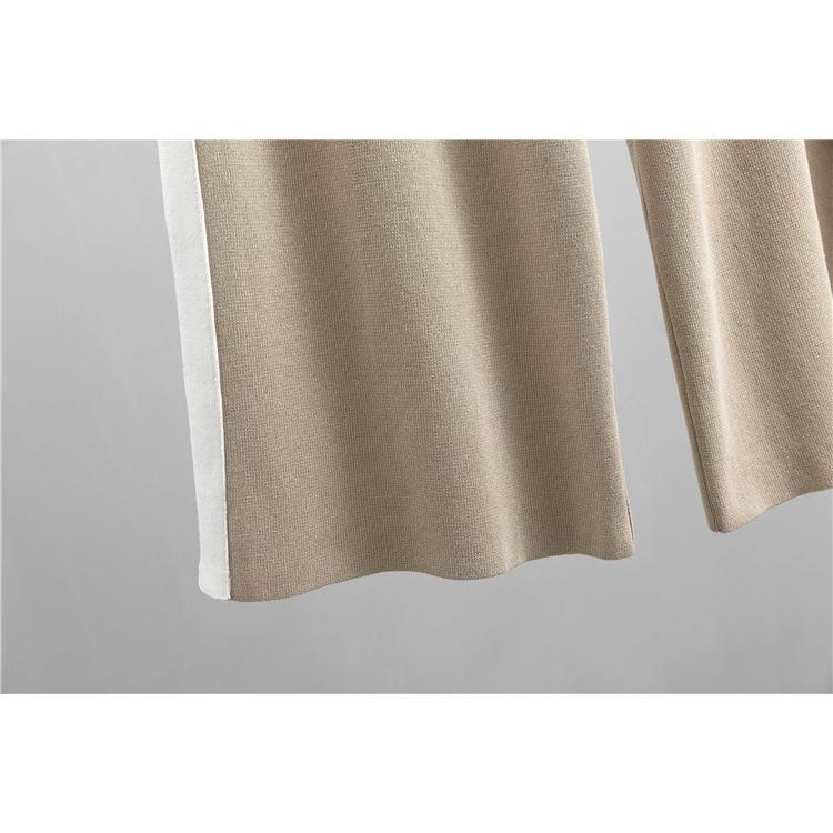 Autumn and Winter Women's Knitted Suit Wide-legged Pants Suit Fashion Loose Leisure Ageing Three-piece Tide