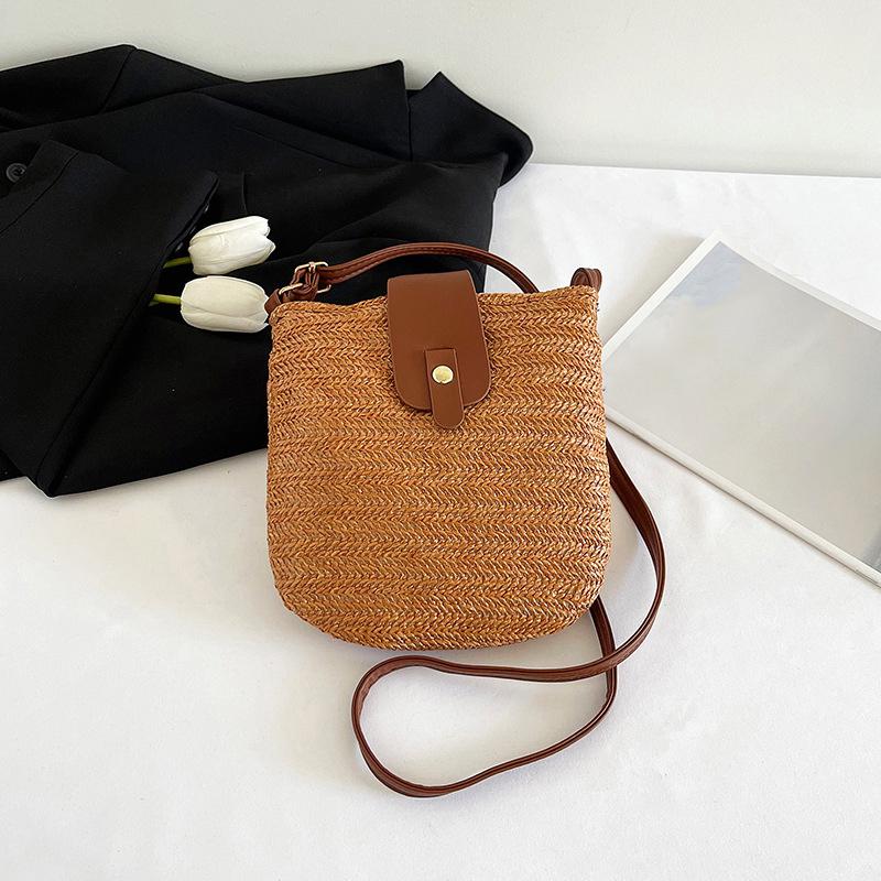 Женские сумки-мессенджеры Плетеные летние сумки с верхней ручкой Ручной работы Модные Праздничные Повседневные Простые Сумки-седла Женская соломенная сумка CLE