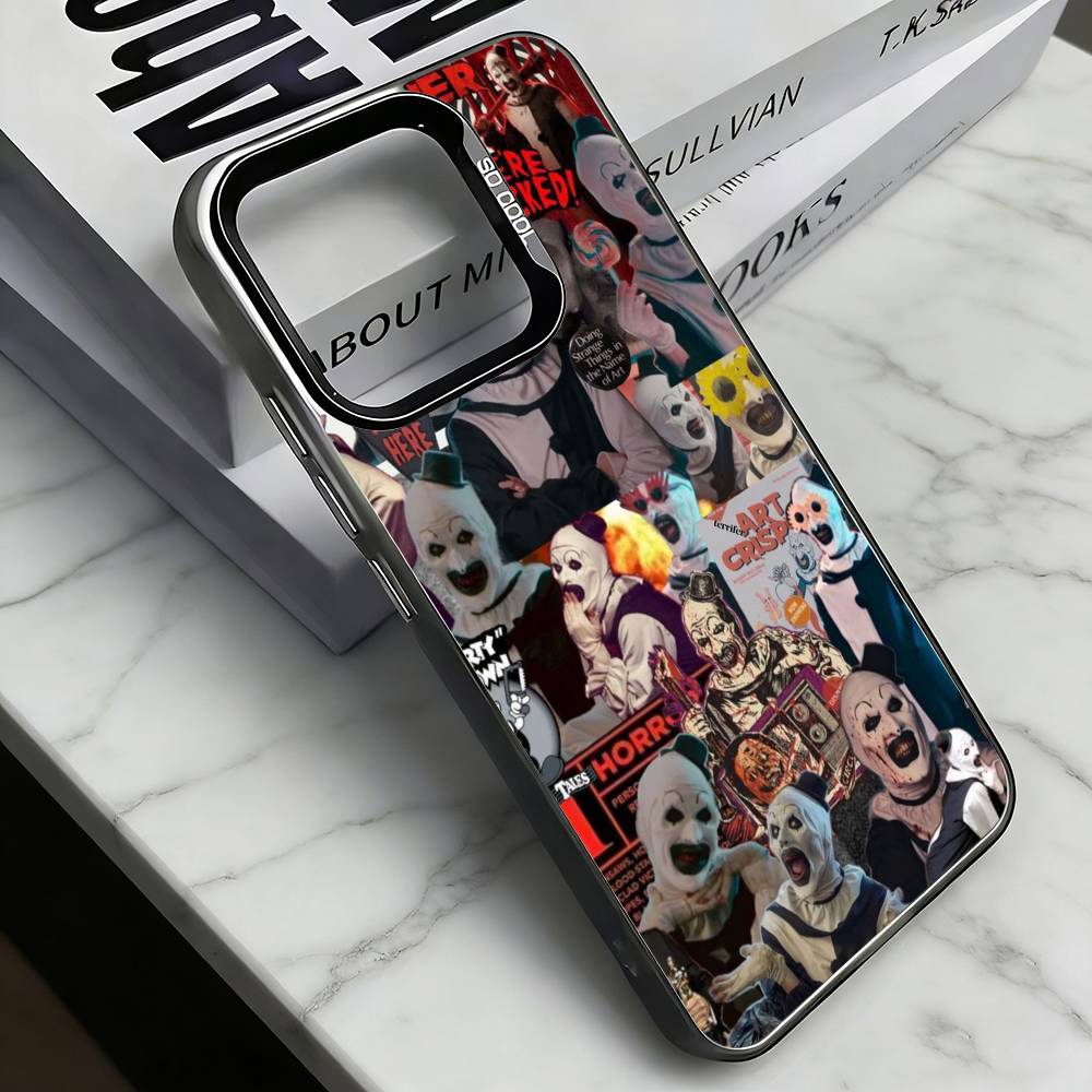 A-Art Клоун Чехол для телефона для iPhone 17,16,15,14,13,12,11 Plus,Pro Max,XS,Цветной Серебряный Позолоченный Внутренний Чехол