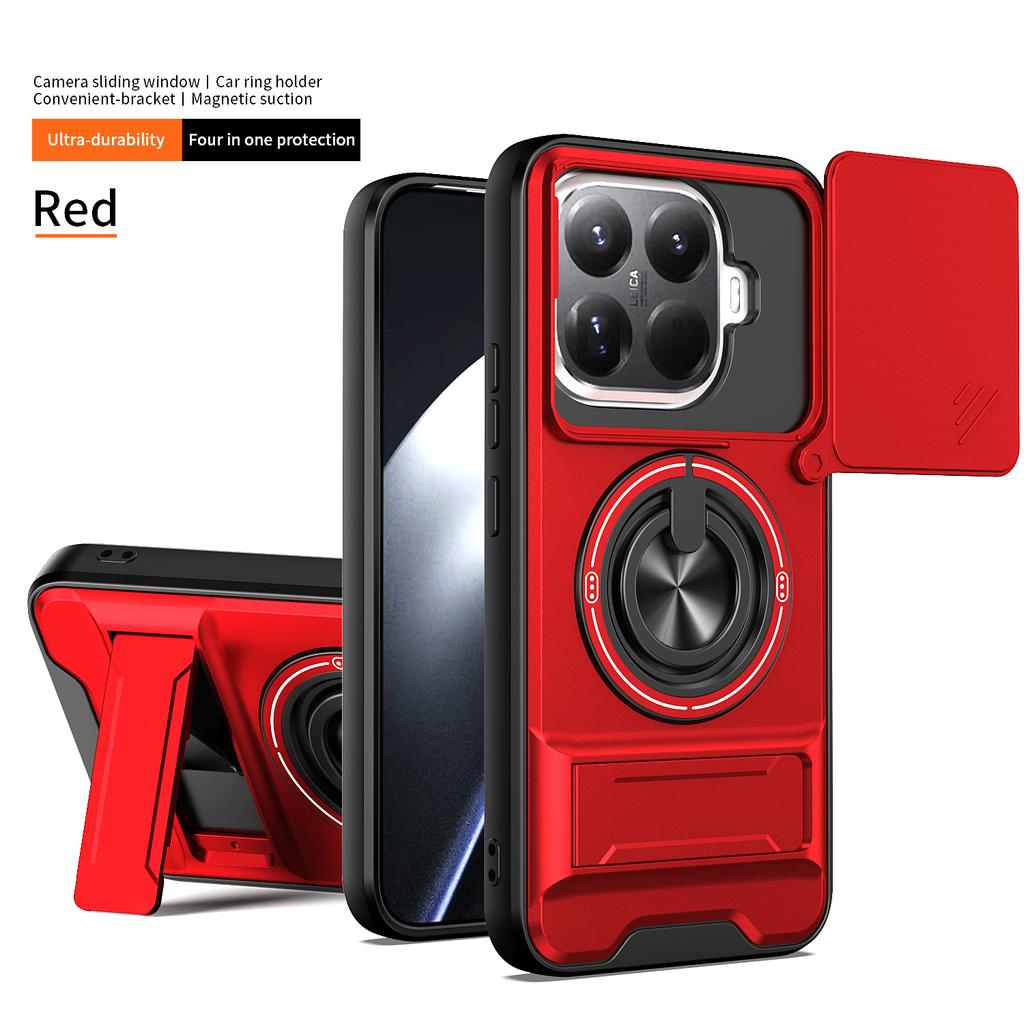 Чехол для xiaomi 15T Pro / 15T Чехол Вращающийся Сдвижной Защита Камеры Кольцо-Подставка Ударопрочная Накладка Capa Funda