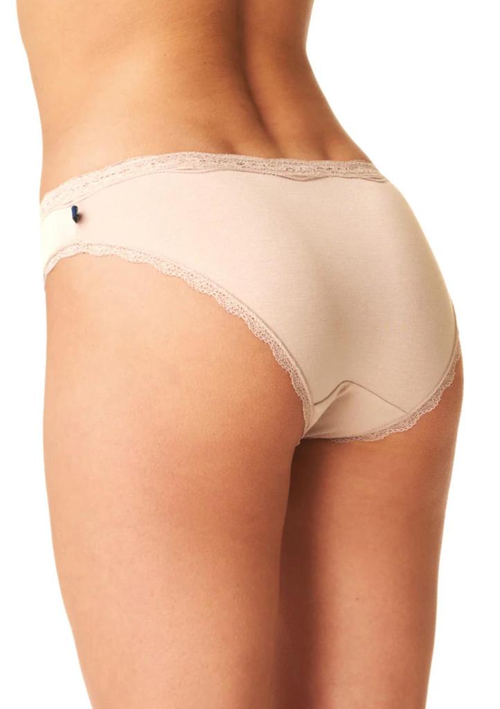 Figi damskie o kroju mini bikini z dzianiny bambusowej jasny beż LPR 002 Key