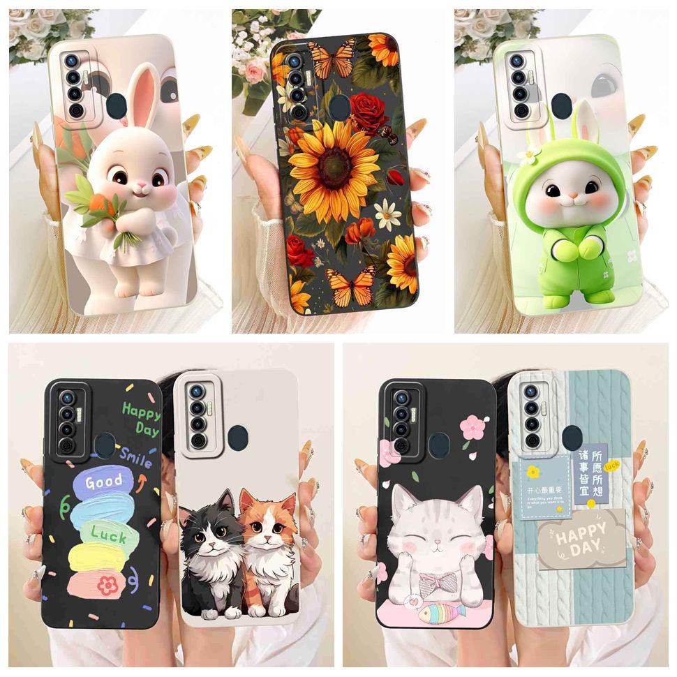 For Tecno Camon 17 CG6 CG6j Case Fashion Cute Cartoon Print Silicone Back Cover For Tecno camon 17 Bumper Phone Cases Fundas