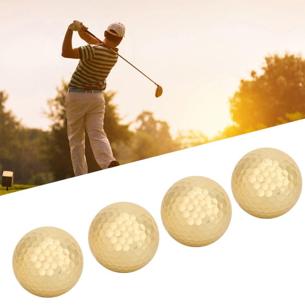 Golden Plating Golden Golf Balls Double Layer Gold Plating Golf Ball Golf Practice Range