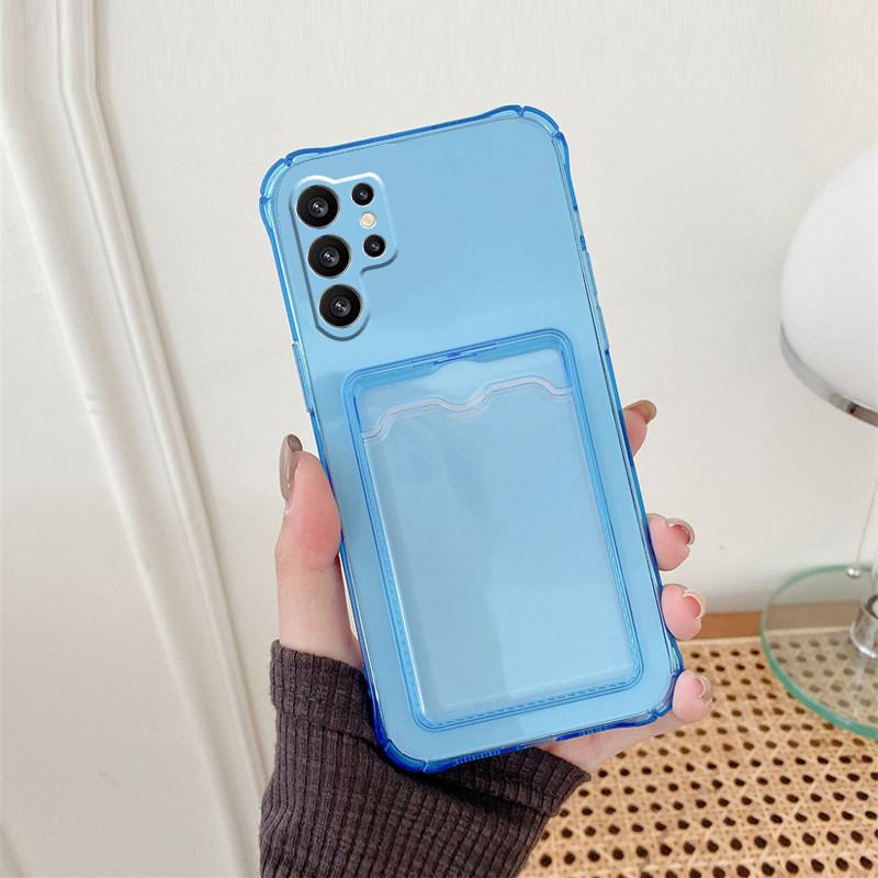 Прозрачный чехол-кошелек с отделением для карточек и мягким силиконовым чехлом для Samsung Galaxy S21 S22 S23 S24 Ultra Plus