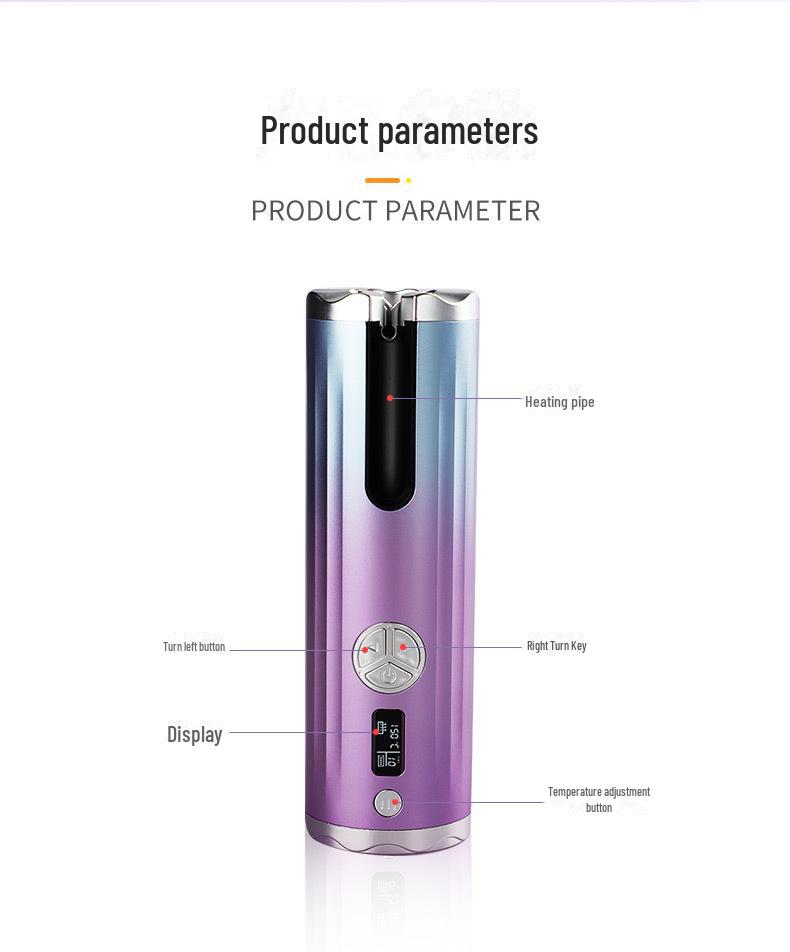 Беспроводная портативная автоматическая плойка для завивки волос – отрицательные ионы, безопасна для волос, для крупных волн