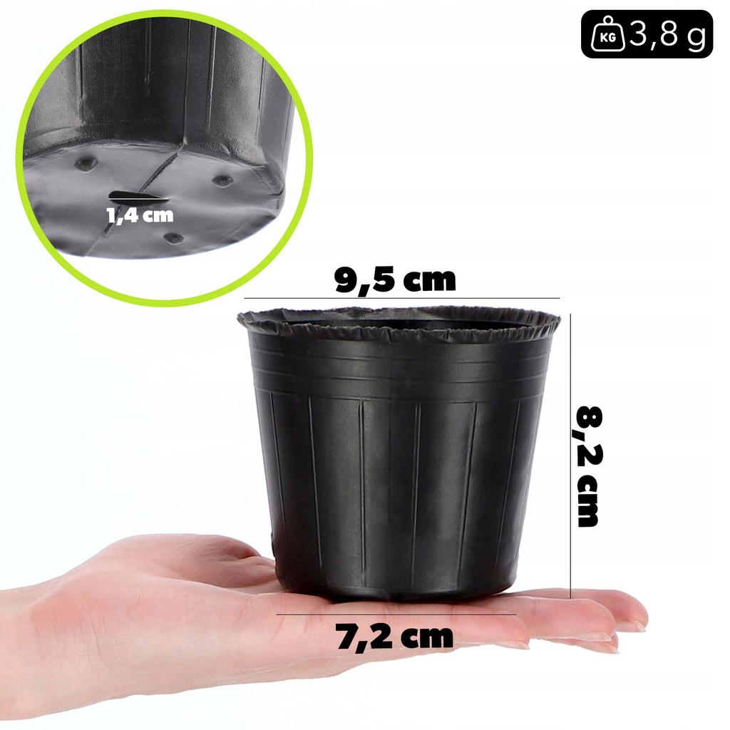 KADAX 100 производственных горшков диаметром 9 см для рассады, мягкие