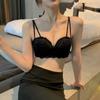 Черные кружевные бюстгальтеры для женщин Push Up Bras беспроводное нижнее белье Женская мода сексуальные бюстгальтеры с открытой спиной