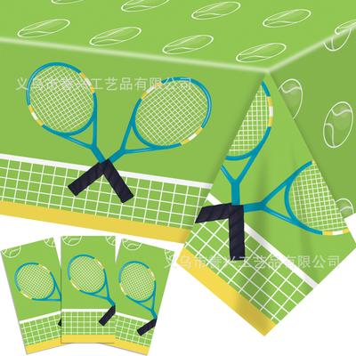 Скатерть для праздничного стола на спортивном фестивале Теннис Гольф Керлинг Одноразовая скатерть Украшение Водонепроницаемая и маслостойкая