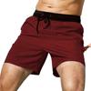 Men Summer Shorts Elastic Waist Adjustable Drawstring Beach Shorts with Pockets Double Layer Work Gym Athletic Shorts