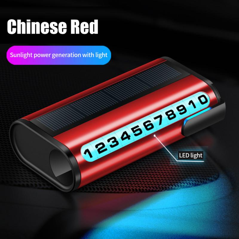 1~10 шт. номерной знак парковки автомобиля светящаяся карта парковки автомобиля солнечная зарядка временная остановка номер телефона карта для украшения автомобиля