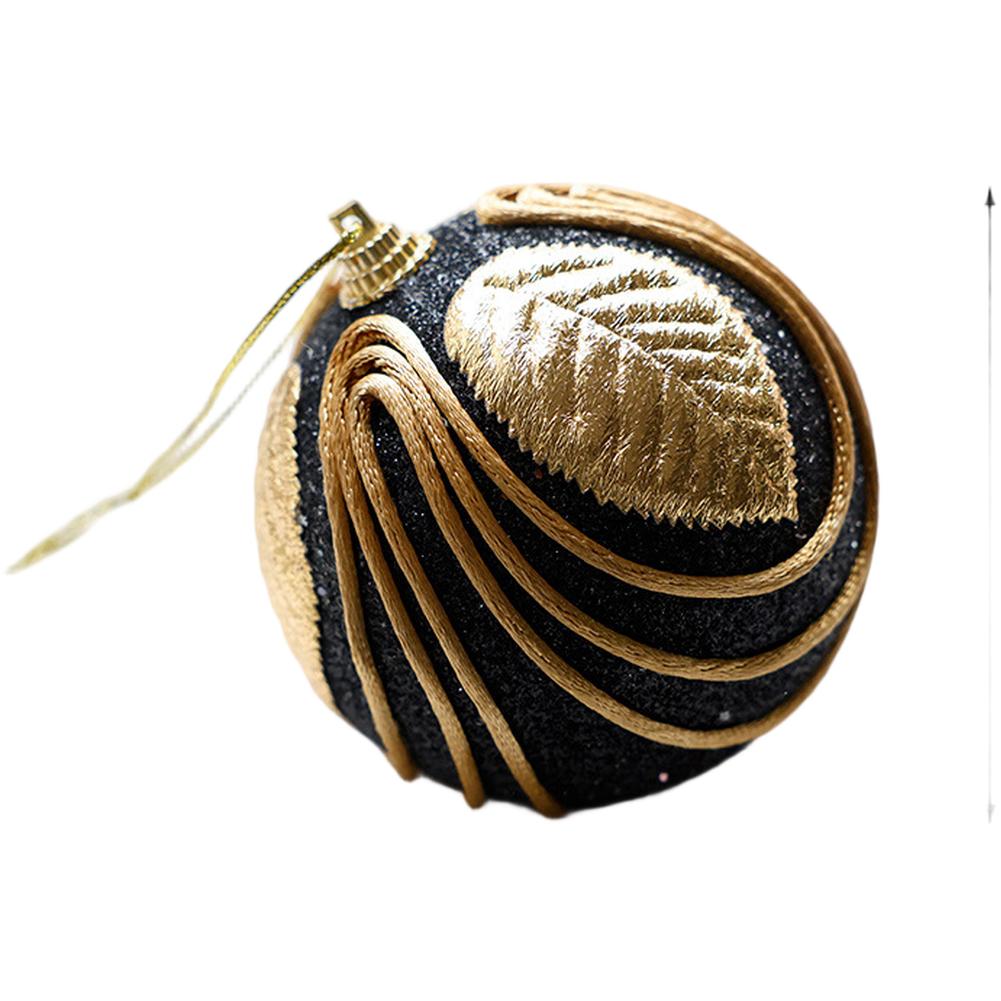 Elegant Christmas Baubles Black Gold Christmas Ornaments 6*6*6cm Festive Atmosphere Enhancer Meticulous Detail Work