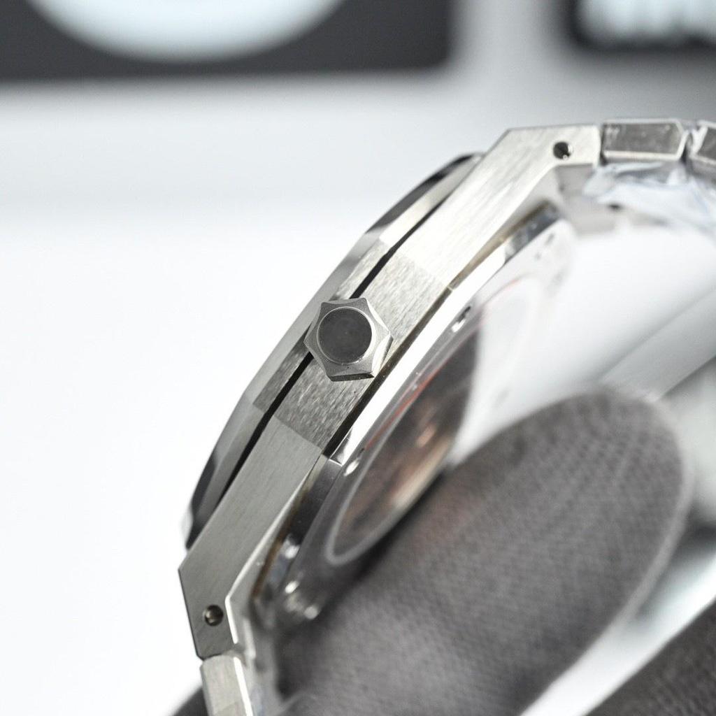 Мужские автоматические механические часы AP Royal Oak 15407, водонепроницаемые, с люминесцентными метками, стальной браслет