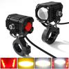 2PCS LED Motorcycle Headlights Mini Angel Eyes Spotlights Fog Lights Running Lights High and Low Beams Flash Auxiliary Lights