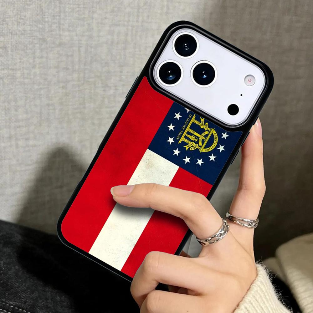 Чехол Case для iPhone 17 Air 16 Pro Max 15 Plus 11 13 Mini 14 12 Задняя крышка телефона Флаг Грузии мягкий