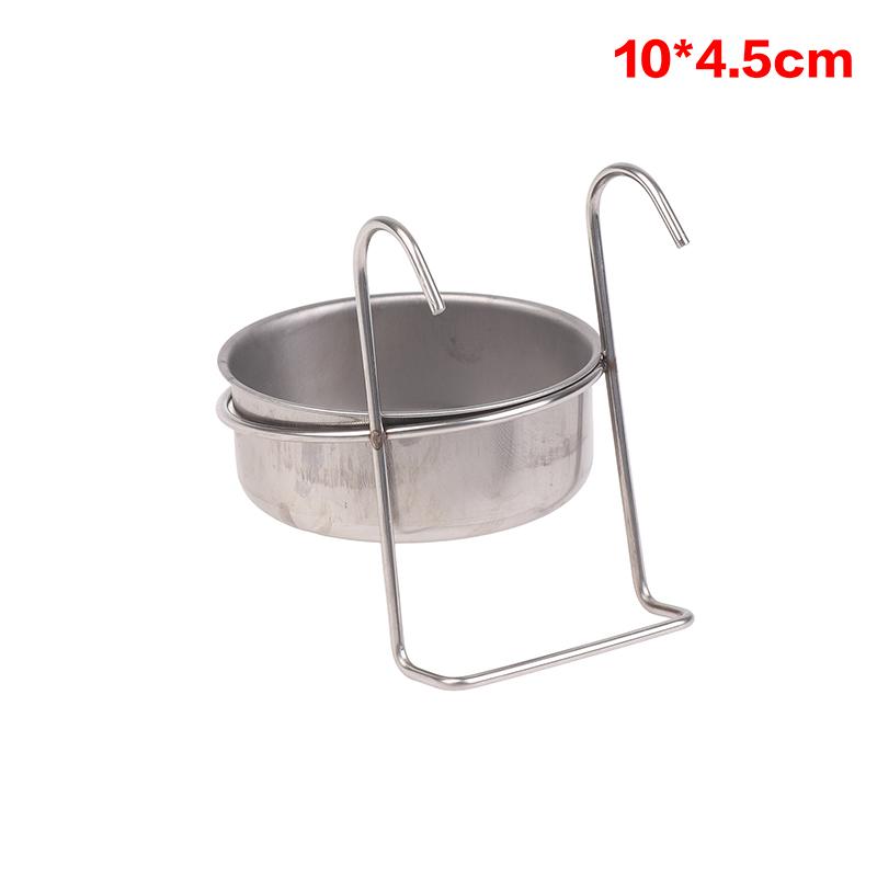 Anti-Spill Pet Feeding Bowls - Durable Stainless Steel with Hooks for Crates & Cages