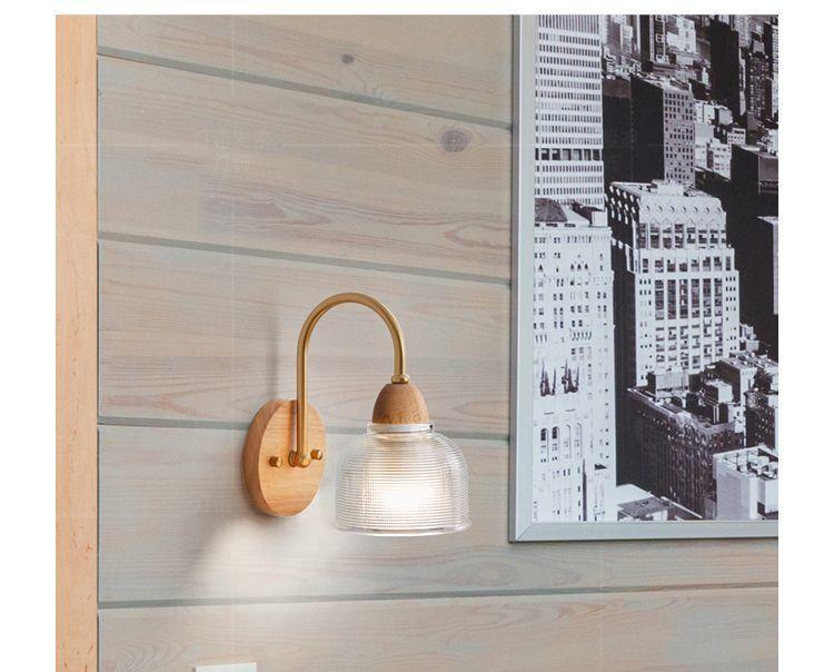 Solid Wood Pull Cord Wall Lamp - Bedside, Corridor, or Study Cream Lamp