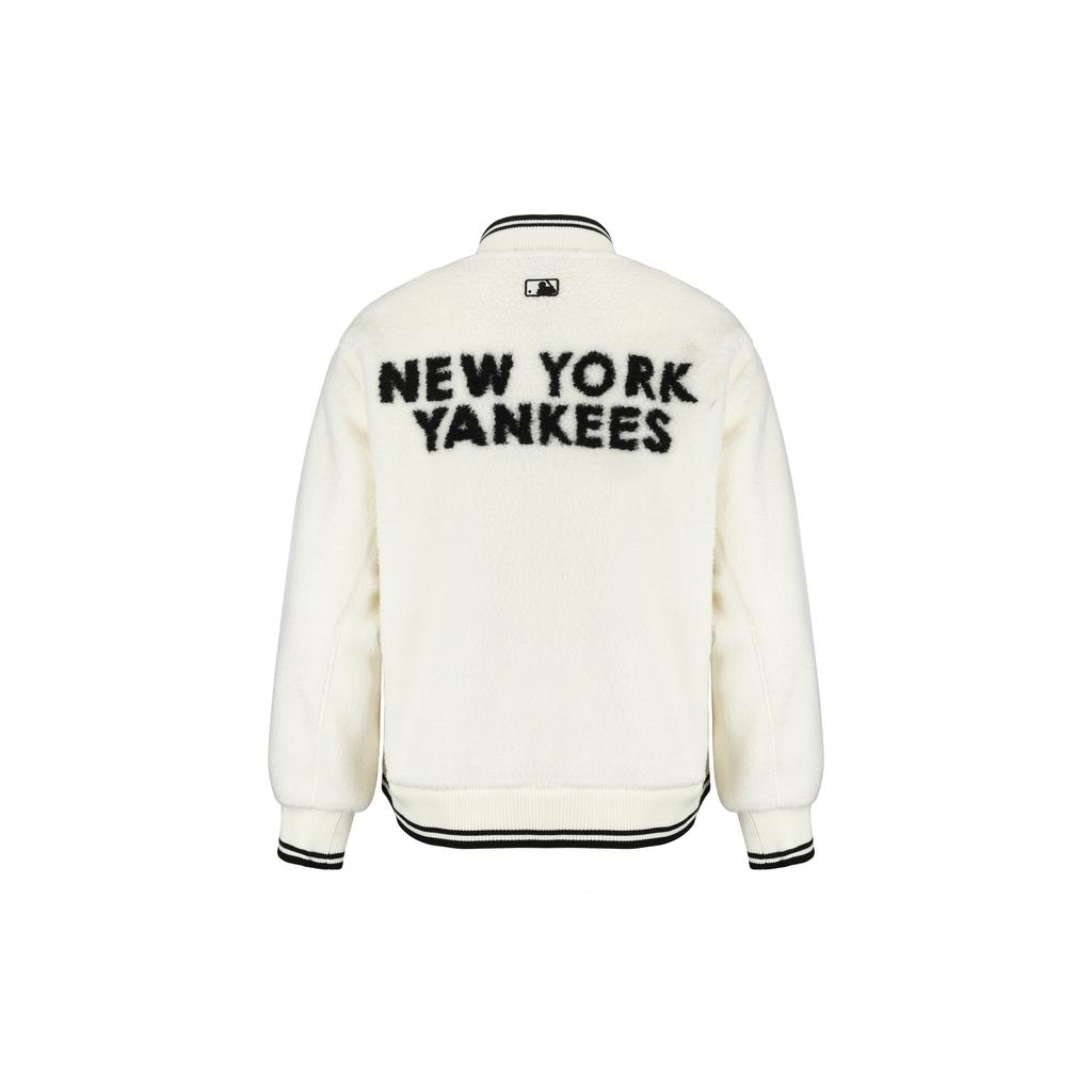 New MLB New York Yankees Velvet Jackets Unisex Ivory White 3AJPF0116-50CRS