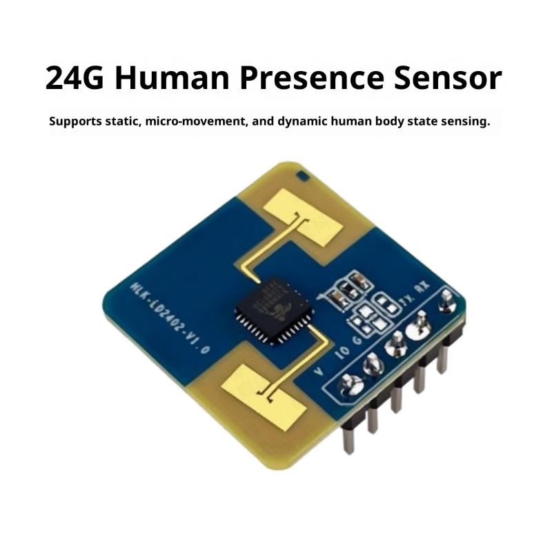 1/2 шт. Интерфейсы Gpio и Uart 24G Hlk-Ld2402 Статическое Обнаружение Присутствия Человека Aiot Миллиметровый Радарный Модуль