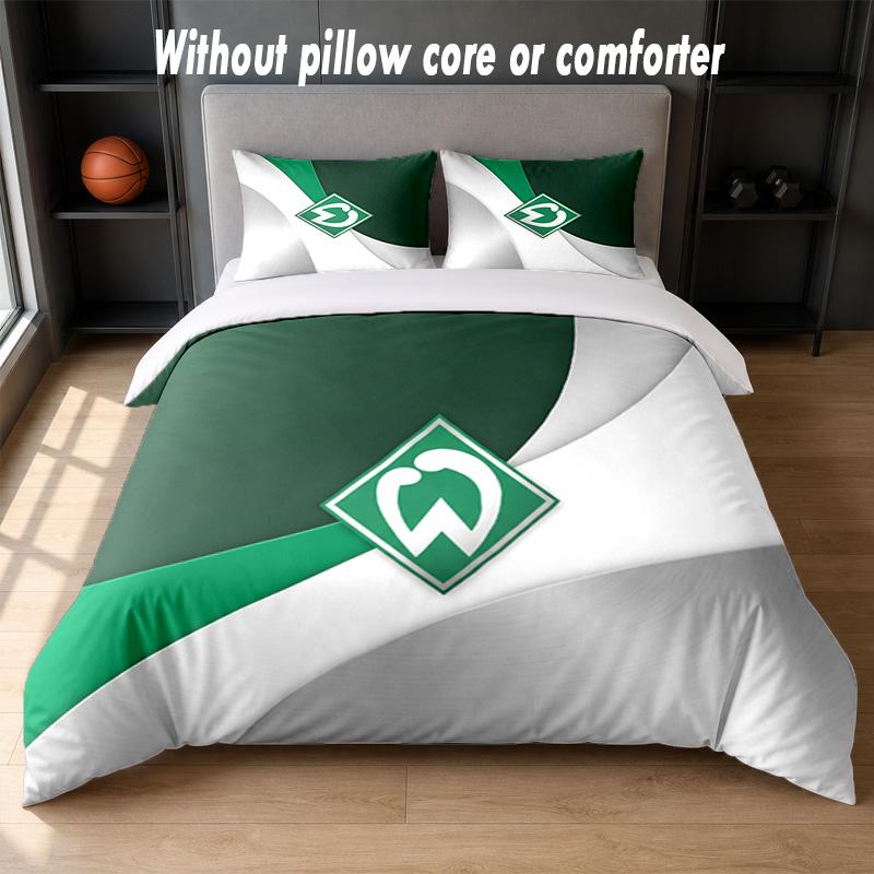 Werder Bremen Football Design Bed Bedding Set 1 Duvet Cover + 2 Pillowcases Soft Breathable Household Bed Linens