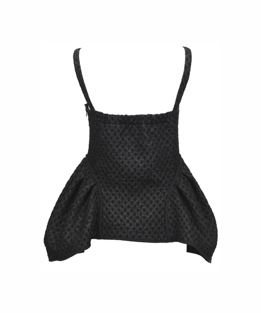 BMUETTE Black Strap Blouse With Cut-Line Detail