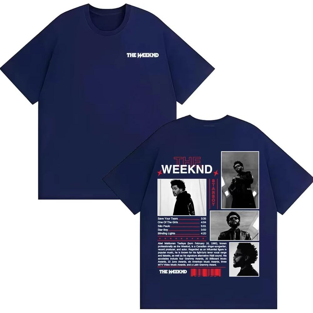 Футболка с обложкой альбома Starboy рэпера The Weeknd Мужская одежда Харадзюку Панк Футболки Мужской Чистый Хлопок Короткий Рукав Верх