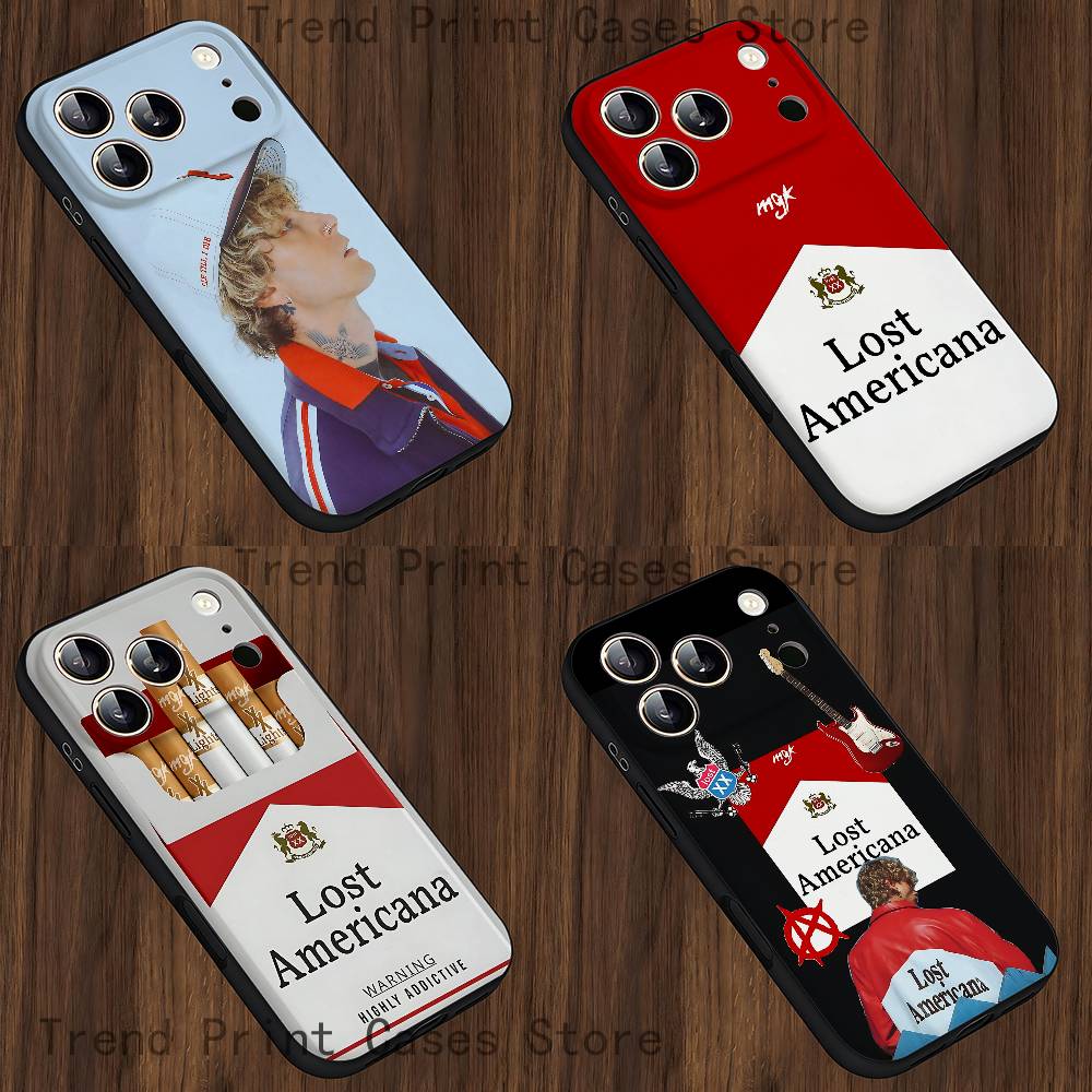 M-MGK Lost Americana LA Чехол для телефона для iPhone 14,16,12,13,15,11,17,Pro,Max,Plus,E,Air,Mini Мягкий чехол
