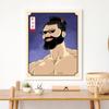 Мультяшная фигура, голова, скульптура, рисунок маслом, художественный печать плакатов, японский воин, забавная картина на холсте, домашний декор для комнаты, баскетбольные болельщики