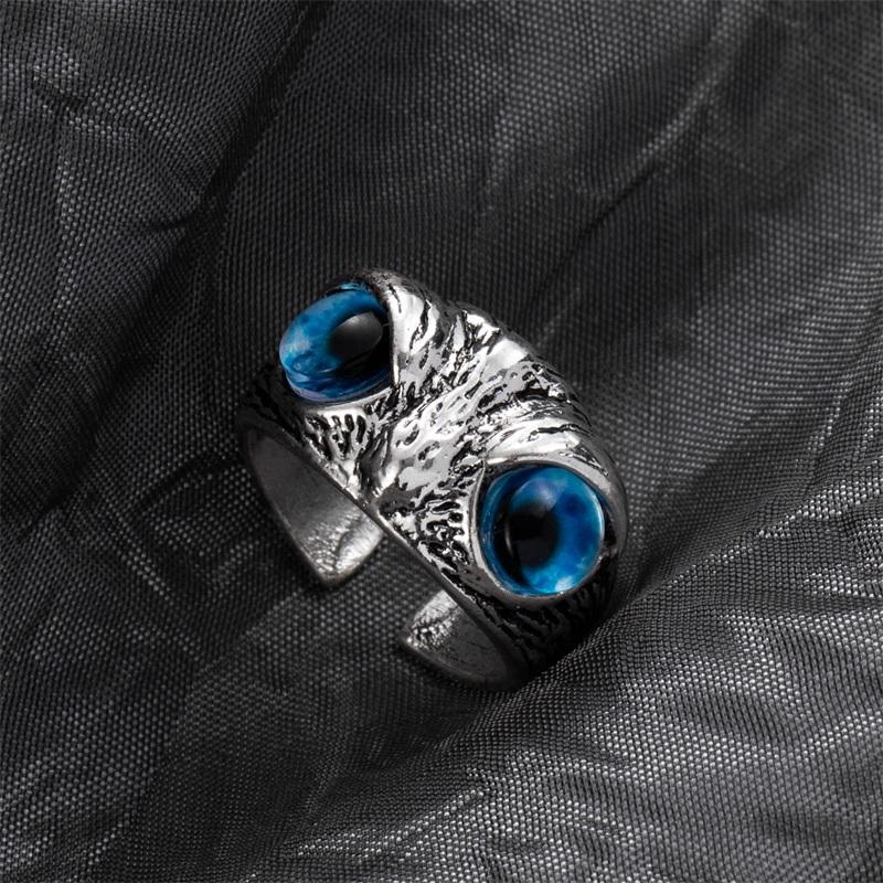 Аксессуары Ювелирные изделия Эпоксидная мода Ретро Кольцо Сова Мужское кольцо из титановой стали