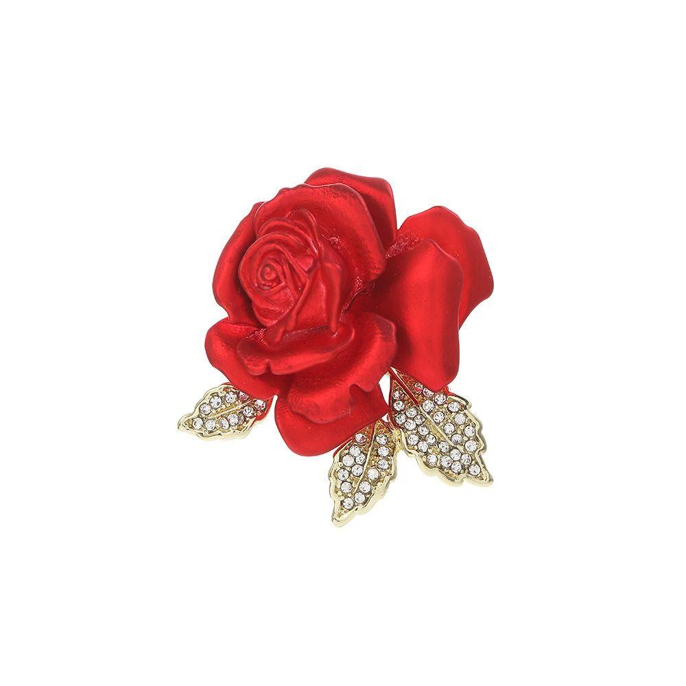 Temperament Temperament Red Rose Brooch High-end High-end Suit Pins Female Lady