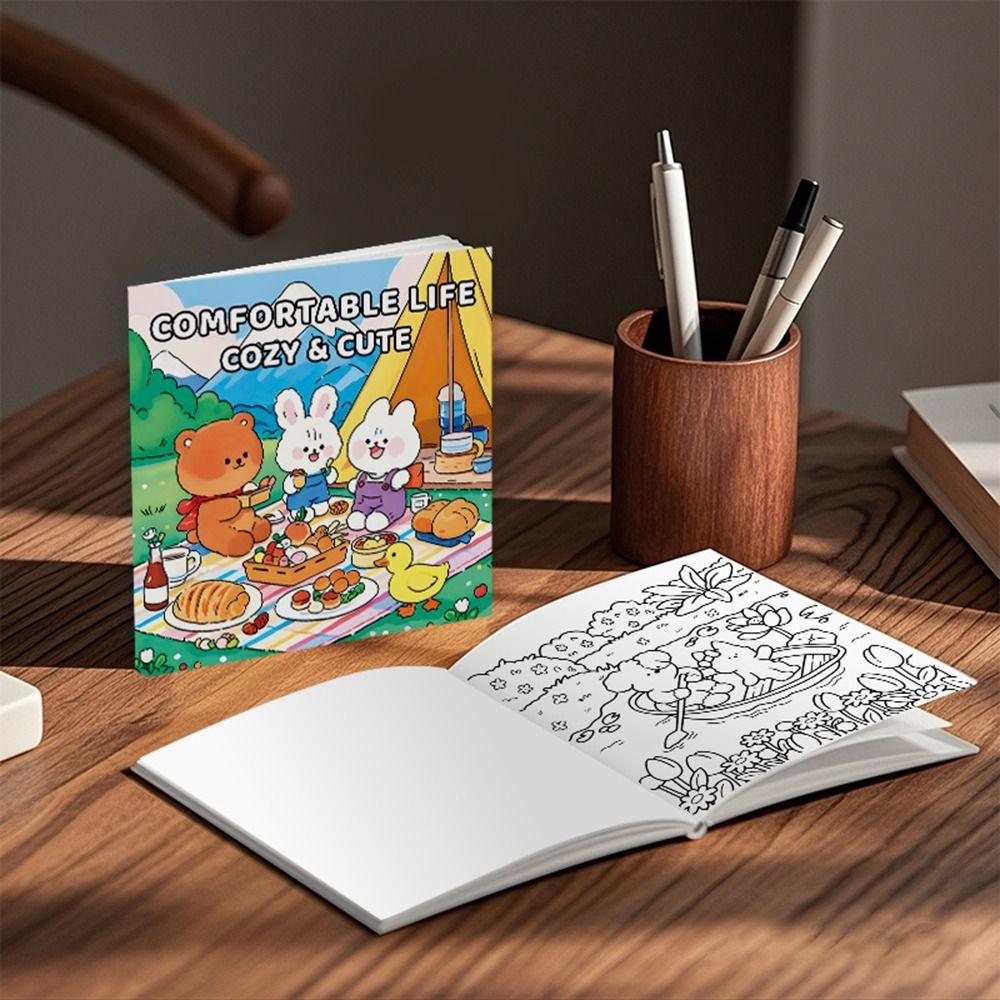 Stress Relief Graffiti Painting Book Cartoon Paperback Montessori Drawing Toy for Adults And Teens