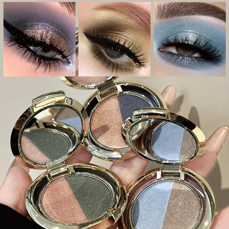 Двухцветные тени для век с шиммером и дымчато-коричневые/сине-черные, многоцветная палетка теней для век - формула для влажного/сухого нанесения, стойкие водостойкие и потостойкие тени для век