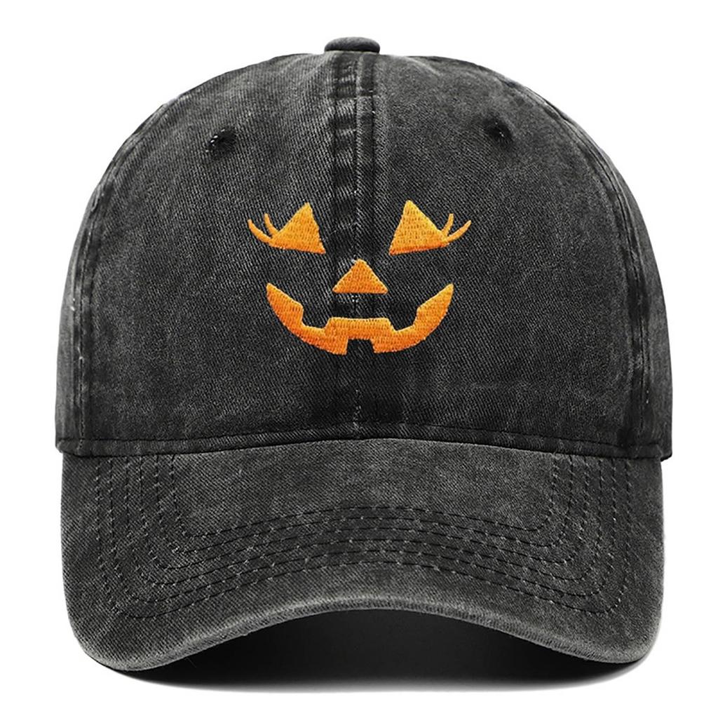 Хэллоуин Кепка Мужская Женская Вышитая Потертая Регулируемая Солнечная Шляпа Хлопок Смешные Шляпы