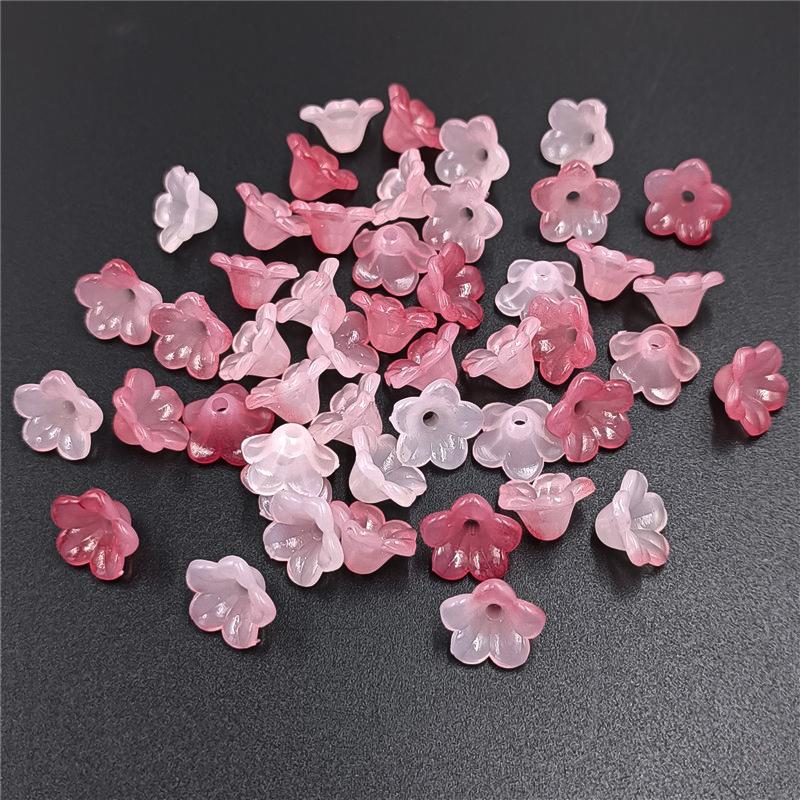 Бусины Рог Держатель для цветов Имитация глазури DIY Аксессуары для волос Изготовление ювелирных изделий для серег Ожерелья Мода 20 шт. Двухцветный окрашенный акрил