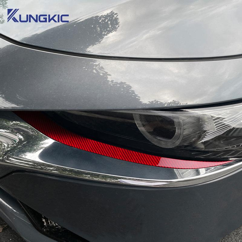 Настоящая мягкая наклейка из углеродного волокна для Mazda 3 Axela BP 2024 2025 Декоративная накладка на фары автомобиля Аксессуары