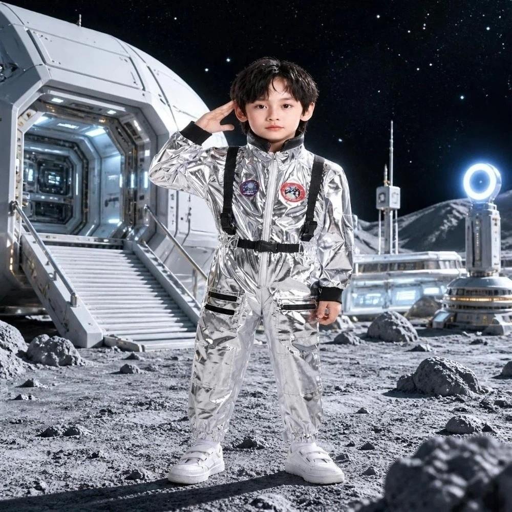 Jumpsuit Style Spacesuit Fancy Dress Cosplay Costume Kids Space Suit Dress Up