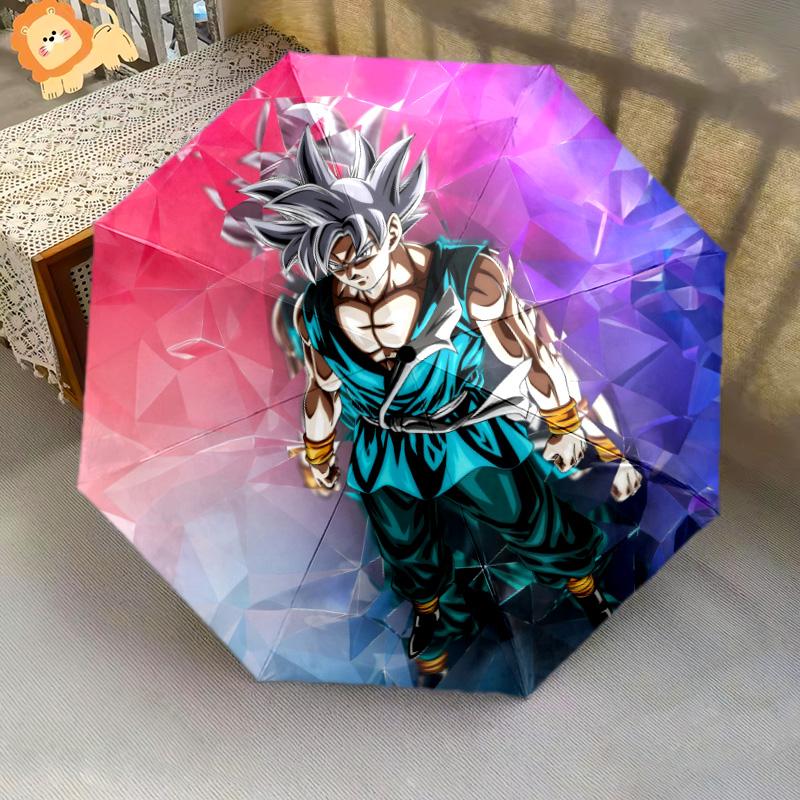 Зонт-автомат с рисунком из Dragon Ball, портативный и складной дизайн, 8 спиц, рождественский или подарочный на день рождения.