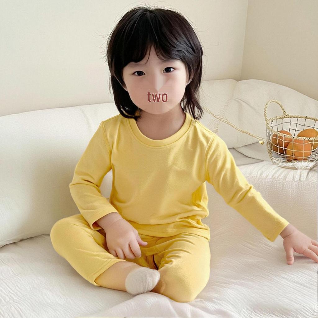 Детский бесшовный термофлисовый комплект нижнего белья - Теплая осенняя одежда для мальчиков и девочек