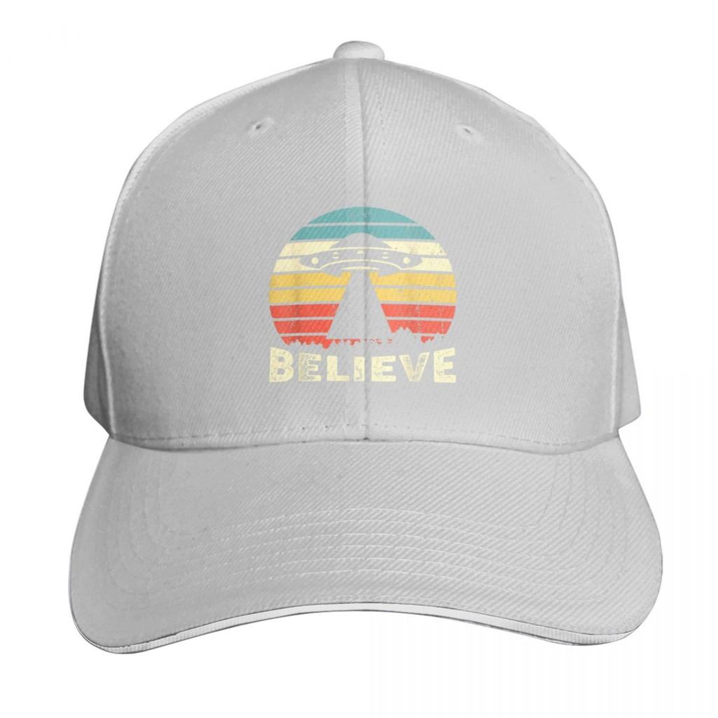 Believe Vintage Alien UFO Retro Sunset Baseball Cap Christmas Hat Rave Cosplay Sunscreen Women Unisexs