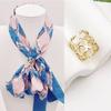 Elegant Double-layer Heart Scarf Ring Smooth Alloy Design For Women In Gold And Rose Gold