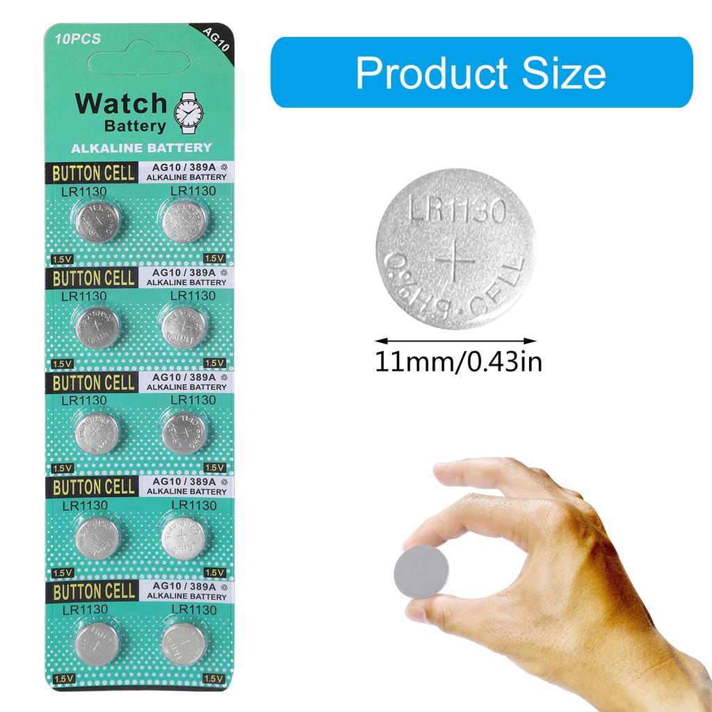 10PPpcs LR1130 AG10 плоские круглые батарейки 1,5 В с высоким выходом энергии для игрушечных часов калькуляторов пультов дистанционного управления