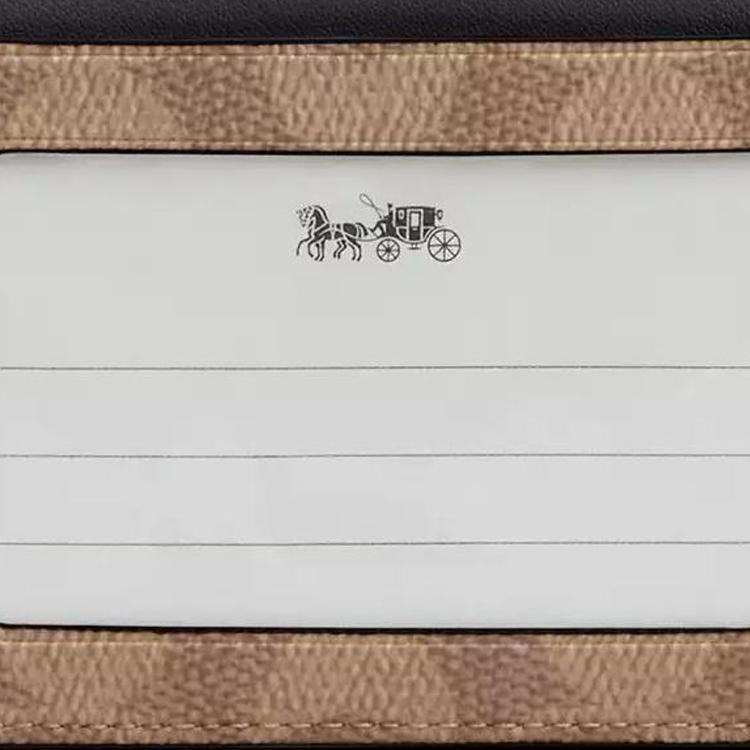 New COACH Artificial Leather Card Holder Mini Women's Tan & Black CW883-IMQRX