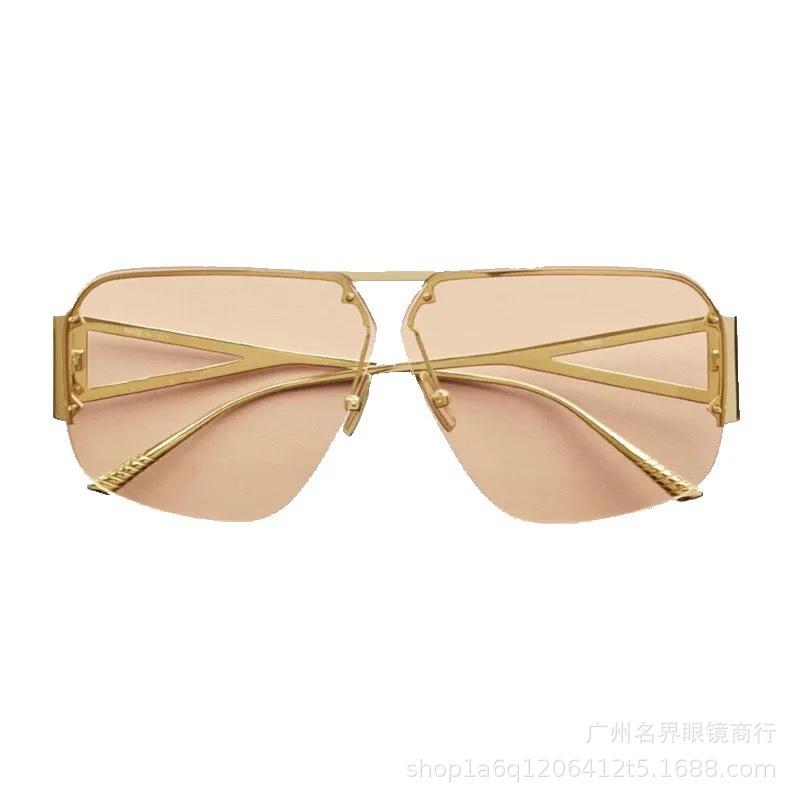 High-quality translucent brown sunglasses for women, stylish large-frame internet celebrity style, fashionable sunglasses for big faces1065