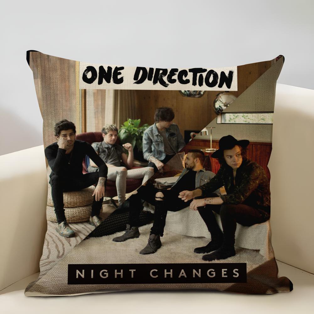 One D-D-Direction Album Cushion Household Decoration Linen Sofa Cushion Cover: Skin-Friendly & Breathable with Invisible Zipper