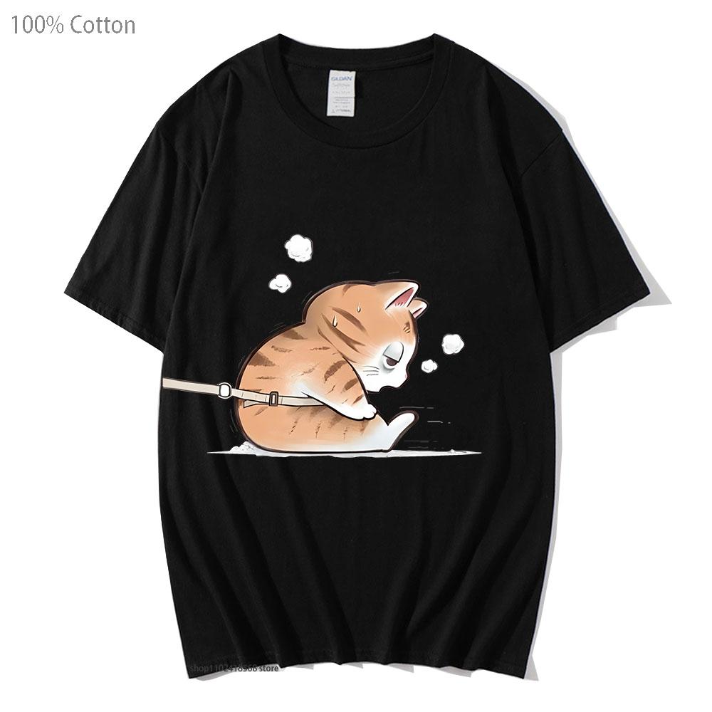 Couple Shirt Cute Cartoon Cats Graphic Tshirts Kawaii Girls Unisex Tshirt 100 Cotton Y2k Clothes Summer Unisex Short Sleeve Tops
