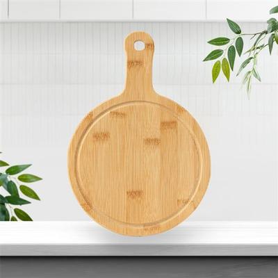 Бамбуковая ручка поднос для пиццы (Круглый) (28x19.5см)