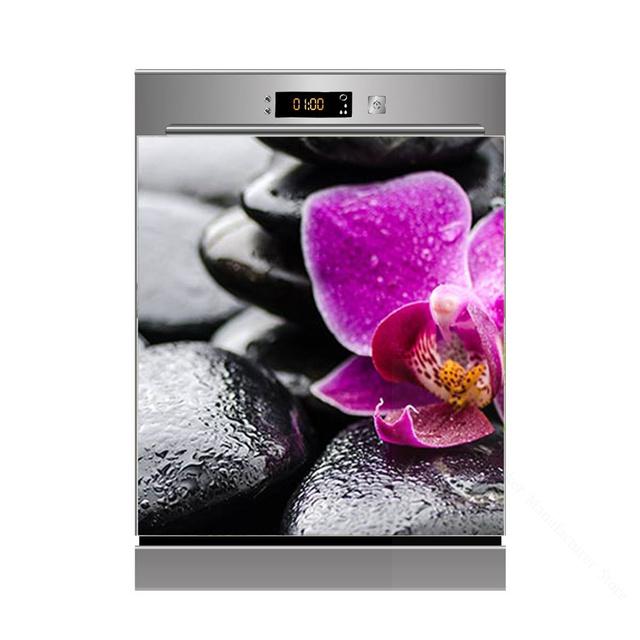 Black Background Modern Self Adhesive Dishwasher Sticker Fridge Sticker Wall Stickers Door Cover Kitchen Accessories Wall Mural