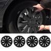 4 Pcs Wheel Hub Cap Full Protection Snap On Scratch Resistant Universal Fit for Any 15 Inches Steel 