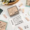 42Pcs/Set Wooden Stamps Mini Alphabet Letter Number Stamps Craft Ink Stamp for DIY Craft Card Photo Album Scrapbooking Envelope