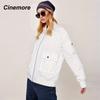 Cinemore 2024 Spring Autumn Women Jacket Short Zipper Pockets Warm Female Jacket Parkas Causal Women's Coat Female Outerwear Tops 92288
