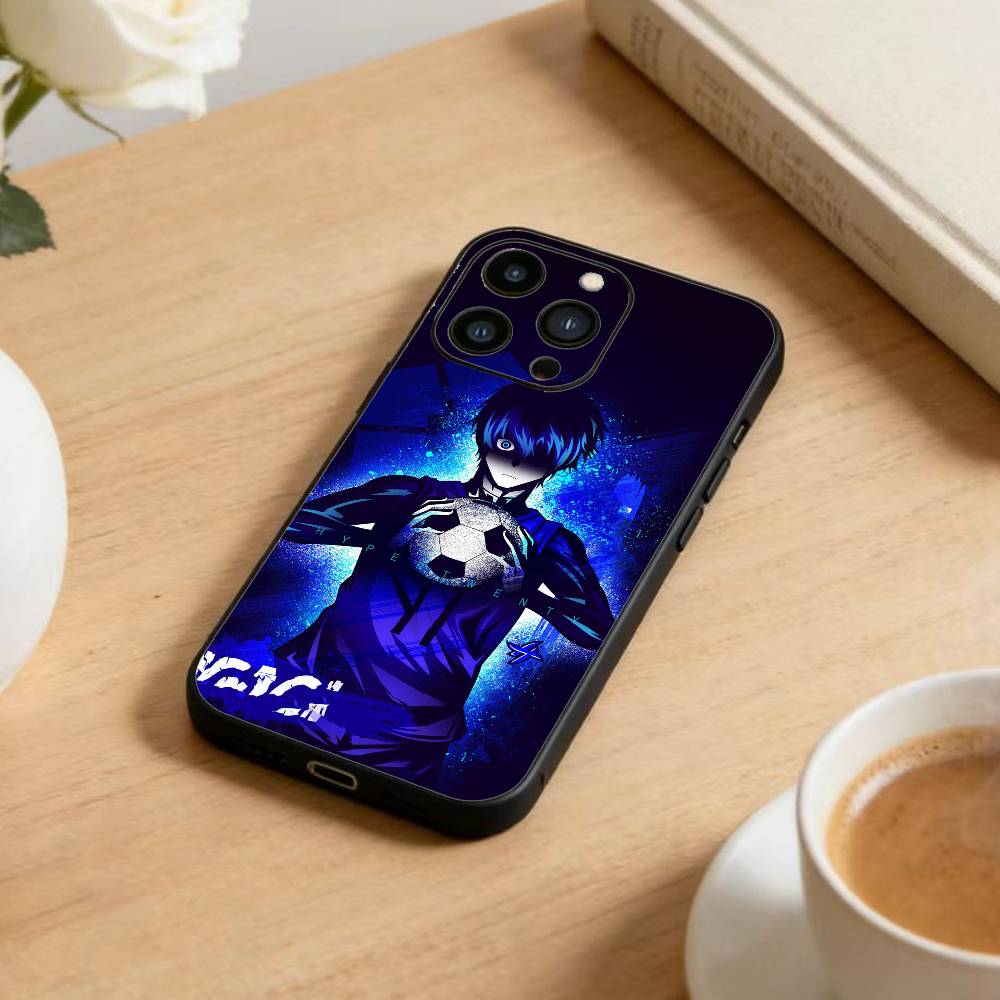 Аниме Трент B-Синий L-Замок Чехол для телефона Для iPhone 17 16 15 14 13 12 Max Plus Силиконовый Черный Чехол
